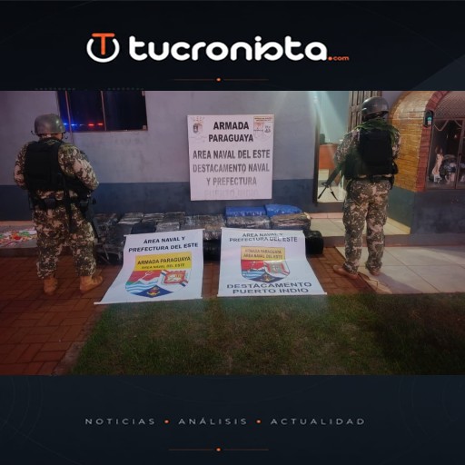 Incautan casi 300 kg de marihuana durante patrullaje naval en zona del Lago Itaipú